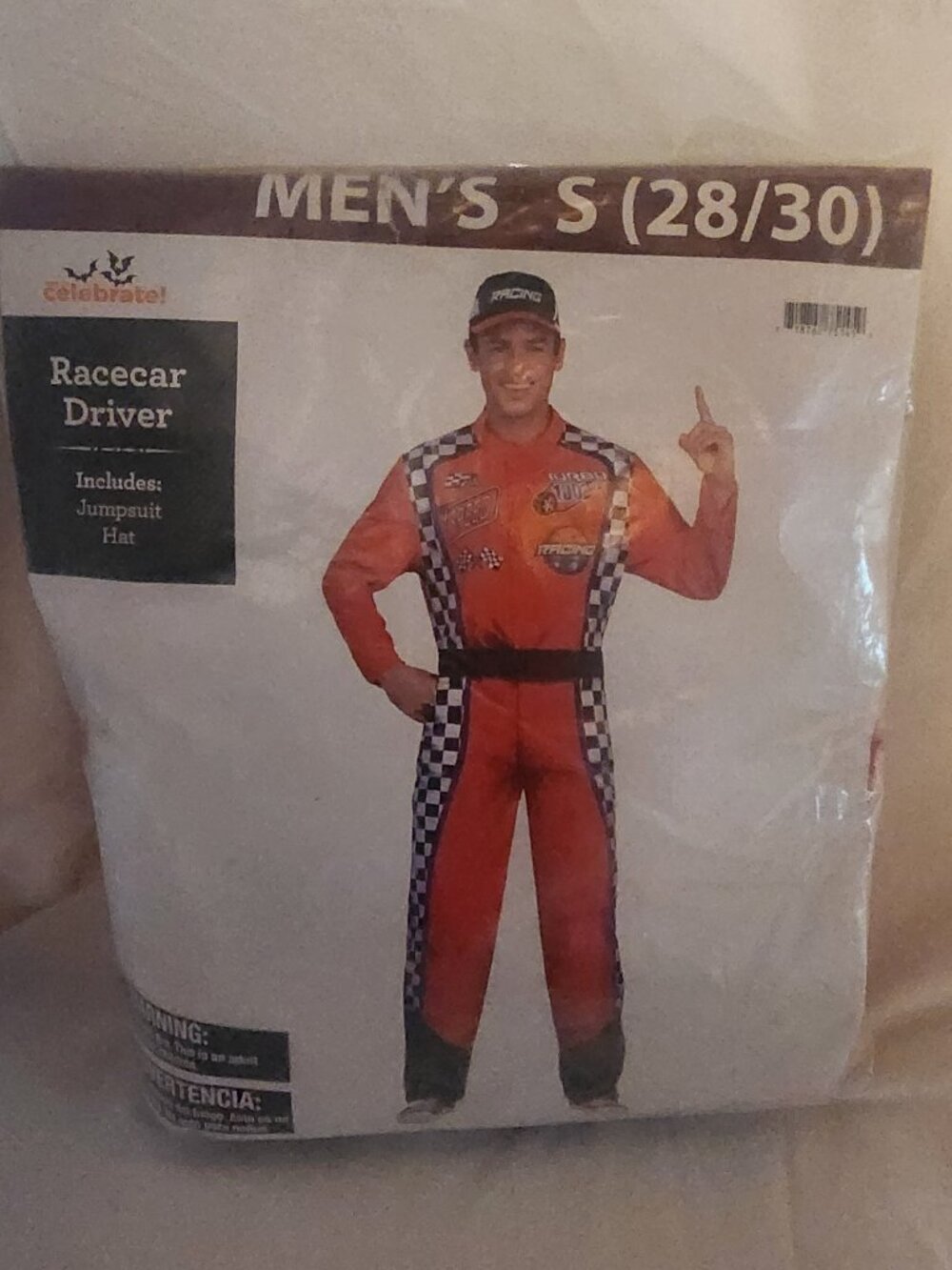 NIP Men's size S 28/30 RACECAR DRIVER Halloween Costume Party
